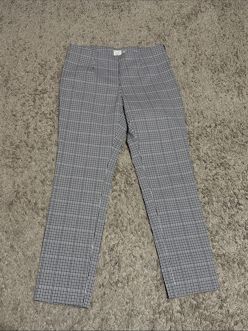 A New DayBlack White Gray Checkered Plaid Skinny Ankle Pants